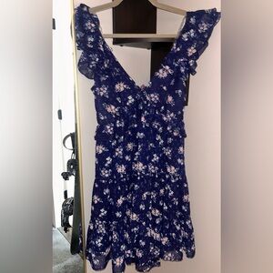 Trixxi Women’s Day Blue Floral Ruffle Dress